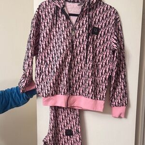 Dior Pink and Black Pajama Set
